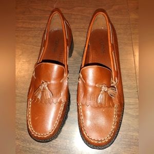 Connie WYDOWN Tassel Kilt Reddish Brown Leather Loafer Shoe Women’s Sz 7.5W